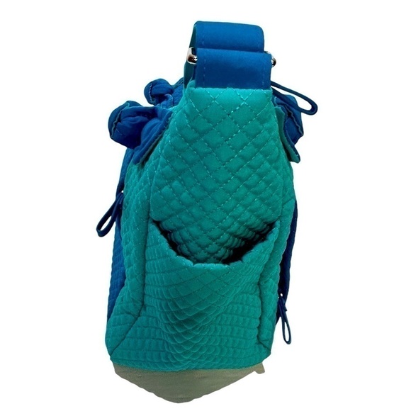 Vera Bradley Hadley On-The-Go Bag Bahama Bay Turquoise 2-Tone Quilted EUC - Picture 7 of 13